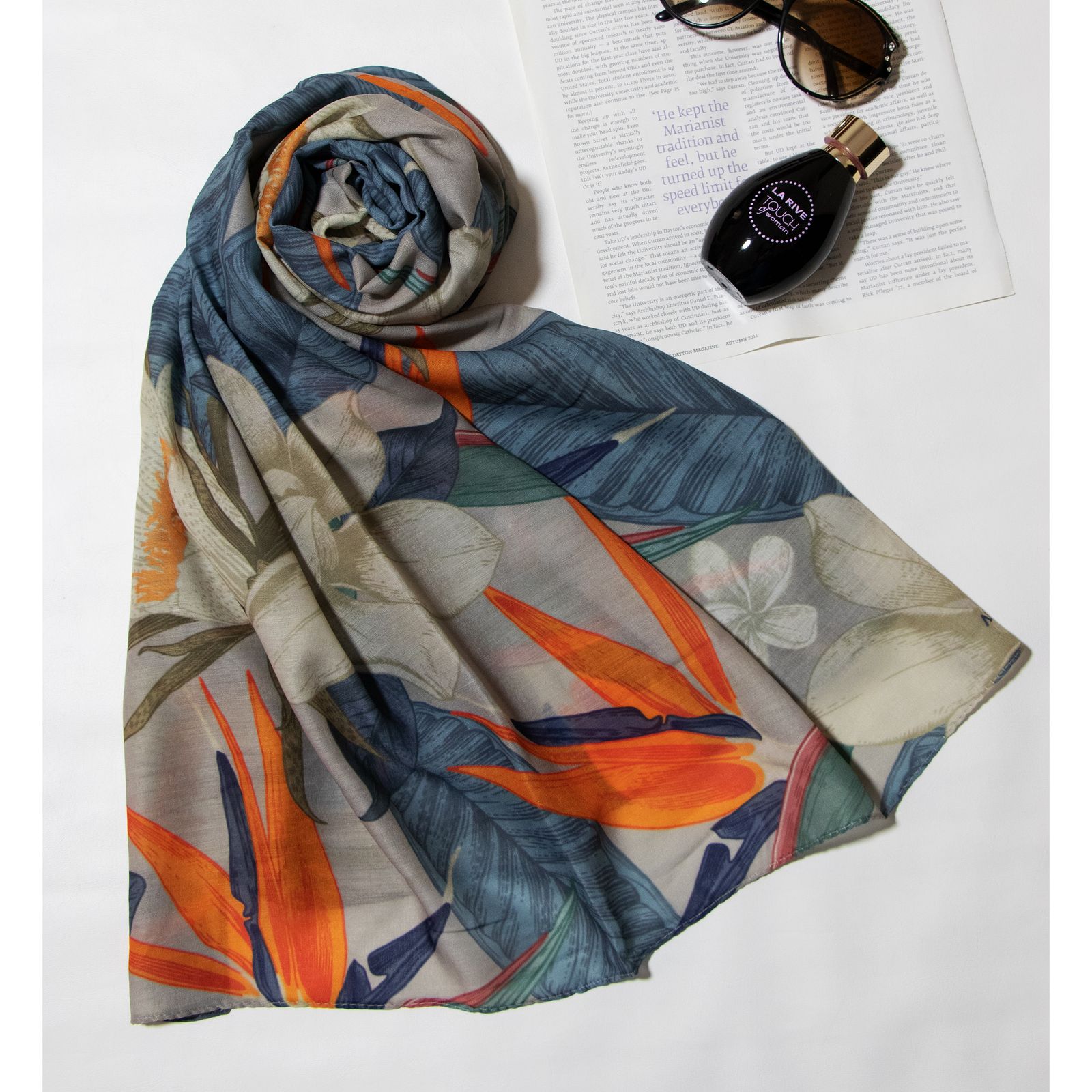 شال زنانه مدل تابستونه نخی طرح هاوایی پرنده بهشتی کد ana-1413 -  - 19