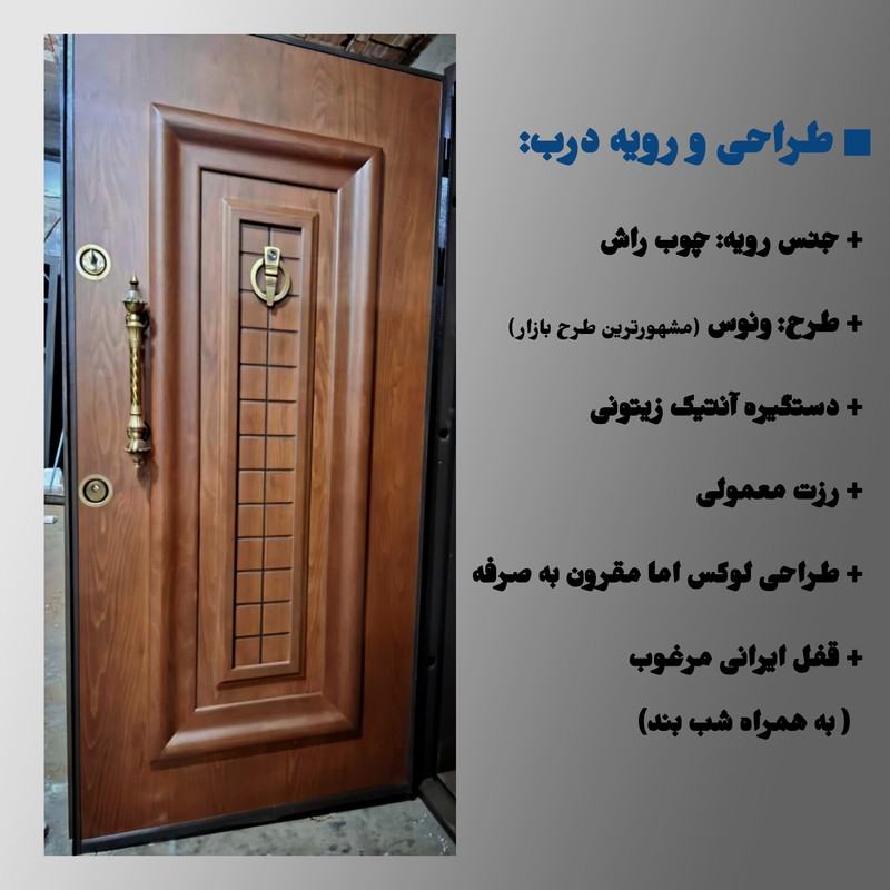 درب ضد سرقت آگنیس در مدل ونوس اکونومی راست بازشو