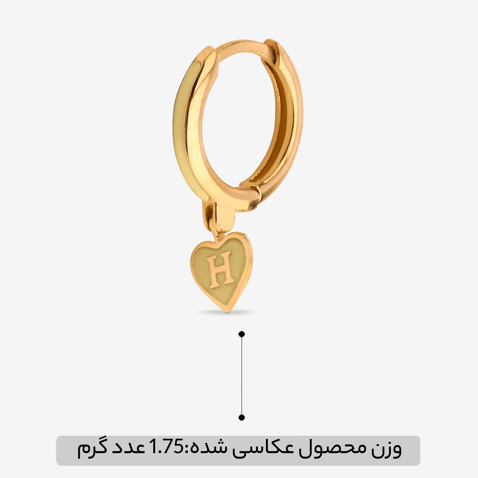 گوشواره حلقه‌ای طلا کم اجرت  18 عیار زنانه گلدم مدل E244014 -  - 3