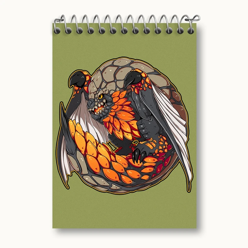 دفتر یادداشت 50 برگ خندالو مدل بازی شکارچی هیولا (Monster Hunter) کد 33217