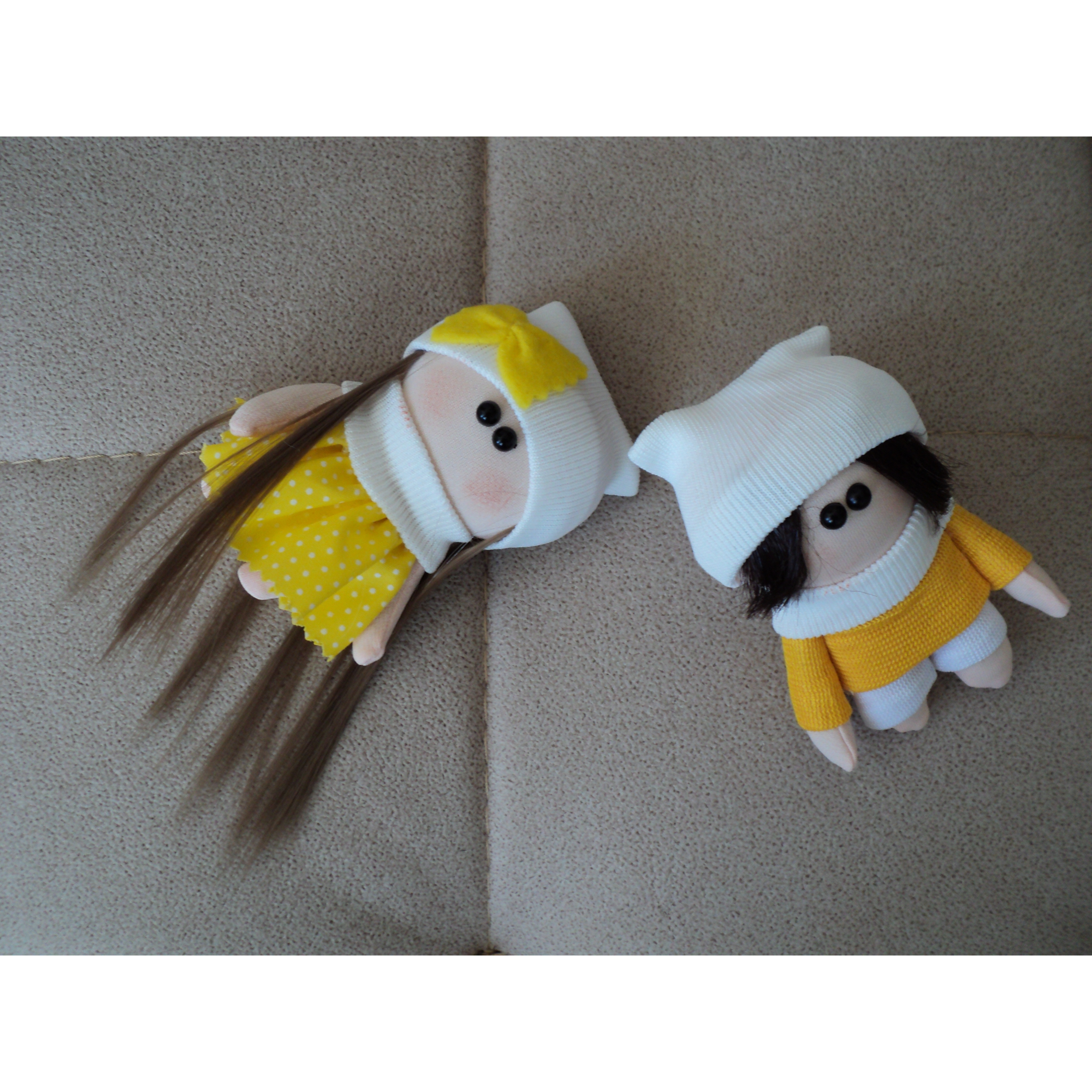 عروسک روسی پارچه ای مدل دلارام و سپهر کد 317 مجموعه 2 عددی