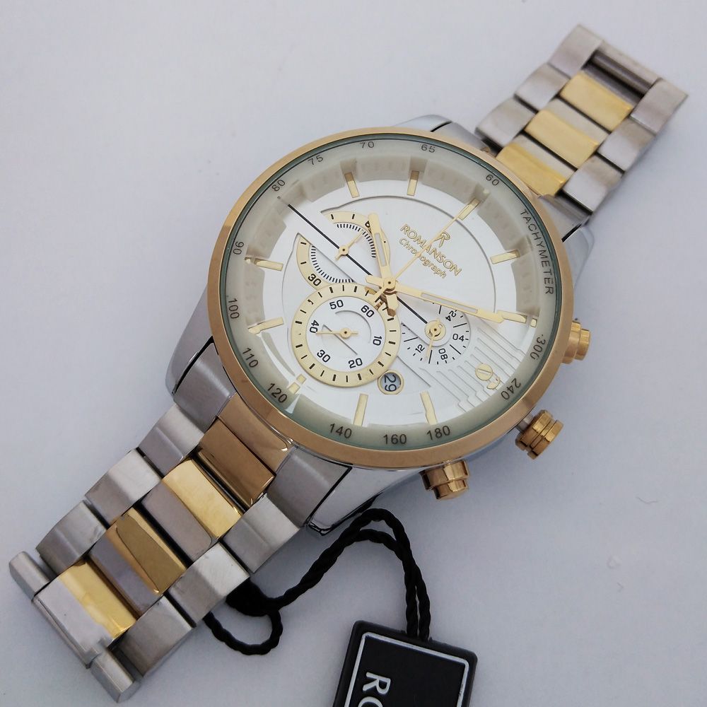 ساعت مچی عقربهای مردانه رومانسون مدل بندفلزی سه موتور کرنوگراف ضدآب کد 540 - - 5