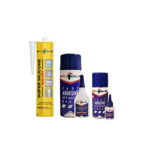 چسب سیلیکون و اسپری چسب 123 دوپلی کالر مدل d3 وزن 320 گرم مجموعه 3 عددی