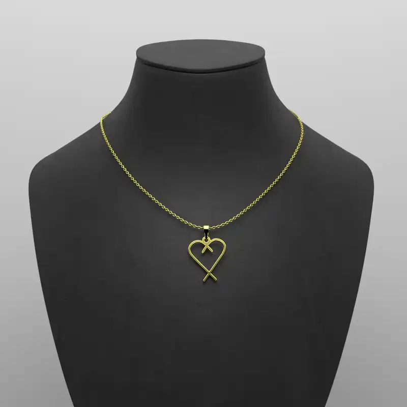 گردنبند طلا 18 عیار زنانه مدوپد مدل قلب کد F3-1-1052