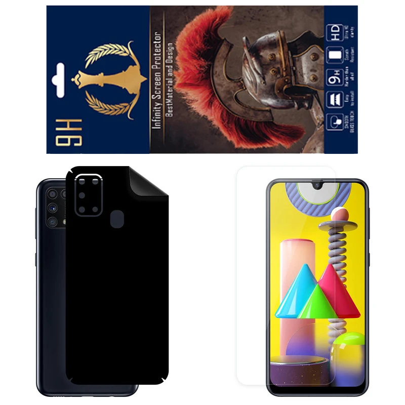 برچسب پوششی اینفینیتی مدل RG مناسب برای گوشی موبایل سامسونگ Galaxy M31 Prime به همراه محافظ صفحه نمایش