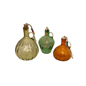 بطری مدل  شيشه ای درب دار مجموعه سه عددي