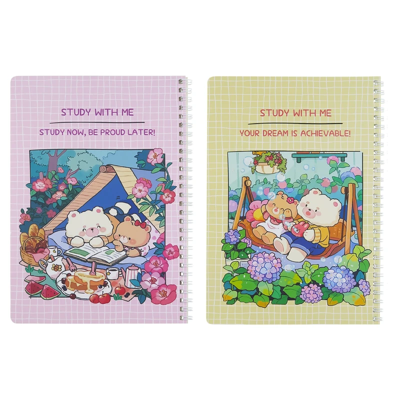  دفتر مشق 50 برگ پانداک مدل صفحات طرحدار طرح کیوت کد 6985 مجوموعه دو عددی