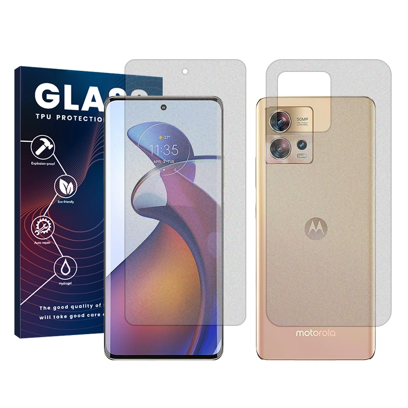 محافظ صفحه نمایش مات گلس مدل Resistant مناسب برای گوشی موبایل موتورولا Edge 30 Fusion به همراه محافظ پشت گوشی