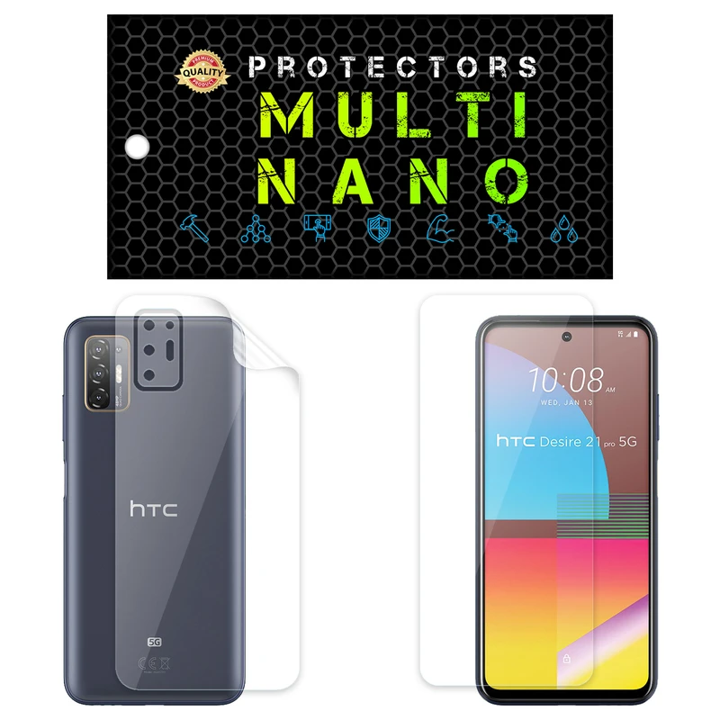 محافظ صفحه نمایش مولتی نانو مدل X-SFT مناسب برای گوشی موبایل اچ تی سی Desire 21 Pro به همراه محافظ پشت