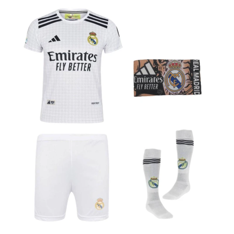 ست چهار تکه تیشرت و شلوارک ورزشی مدل رئال مادرید طرح امباپه