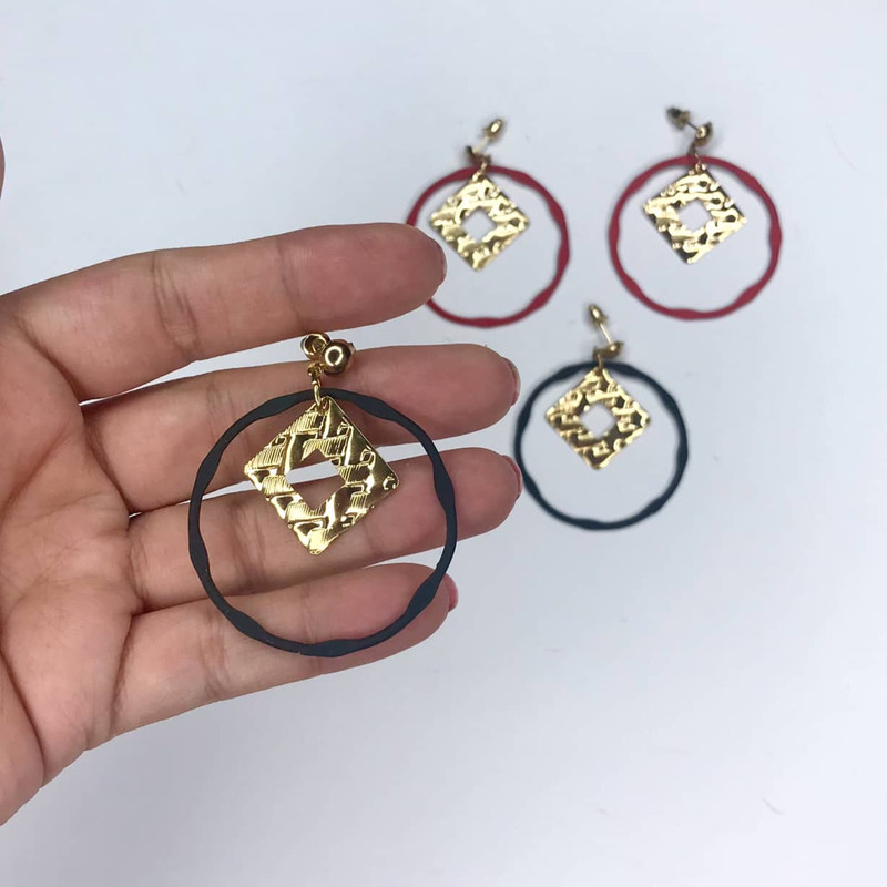 گوشواره زنانه مدل mlticlr2 بسته 2 عددی