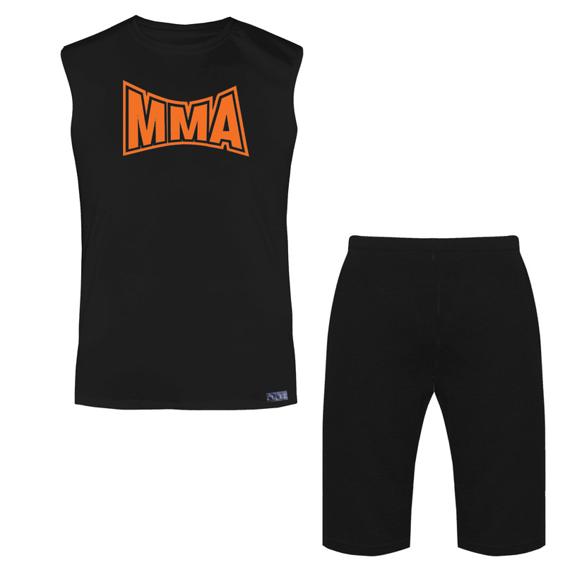 ست تاپ و شلوارک مردانه مدل MMA کد T01 رنگ مشکی