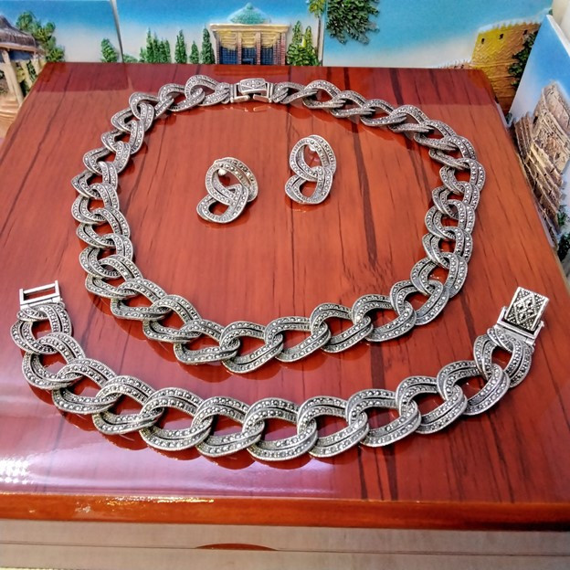 نیم ست نقره زنانه مدل  glsr-903