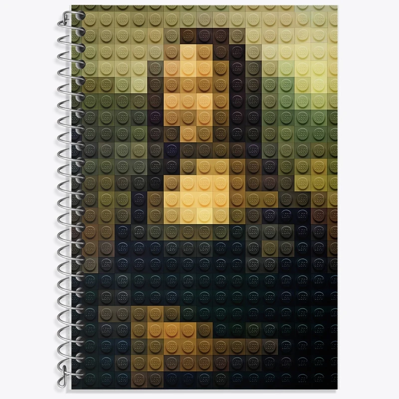 دفتر زبان 50 برگ خندالو مدل دو خط طرح لگو مونالیزا کد F1813