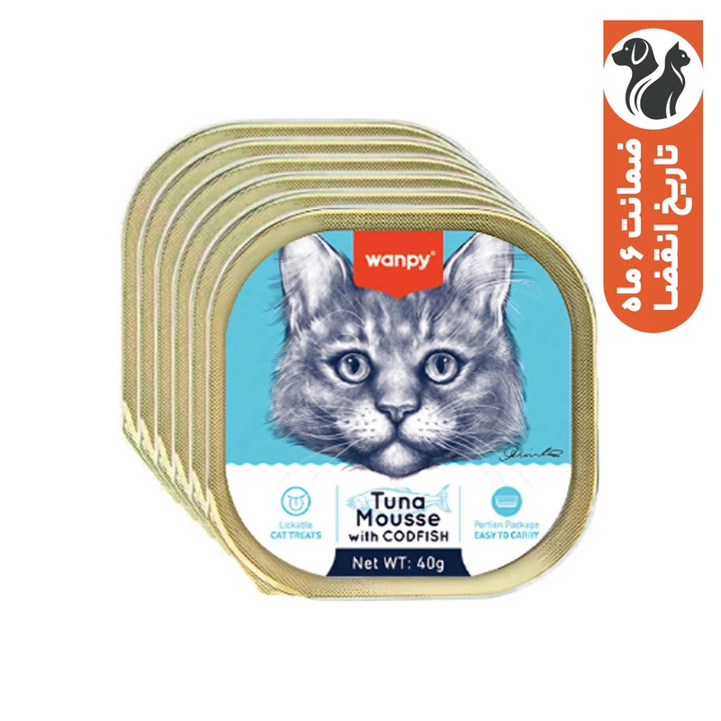 کنسرو غذای گربه ونپی مدل ماهی تن و کاد طعم وزن 40 گرم بسته 6 عددی