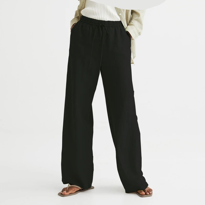 عکس شماره 4 : شلوار زنانه مدل لینن بگ کد 800bk