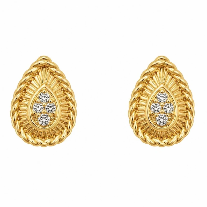گوشواره میخی طلا 18 عیار زنانه گالری طلا رخساره مدل اشک