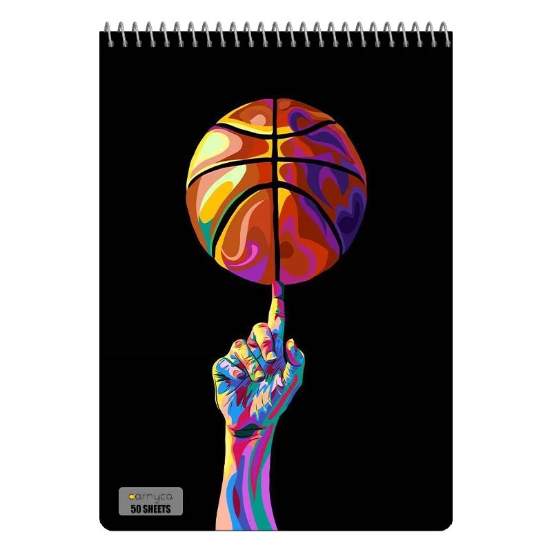دفتر نقاشی 50 برگ سیمی کارنیکا طرح عاشق بسکتبال Basketball Lover کد 76228