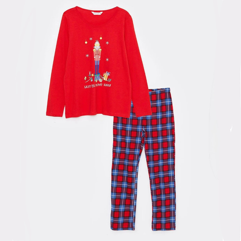 ست تی شرت آستین بلند و شلوار زنانه ال سی وایکیکی مدل سوپر پنبه ارگانیک