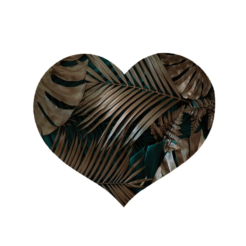 پادری مدل قلب طرح برگ کد 8933 سایز 90x90 سانتی متر 