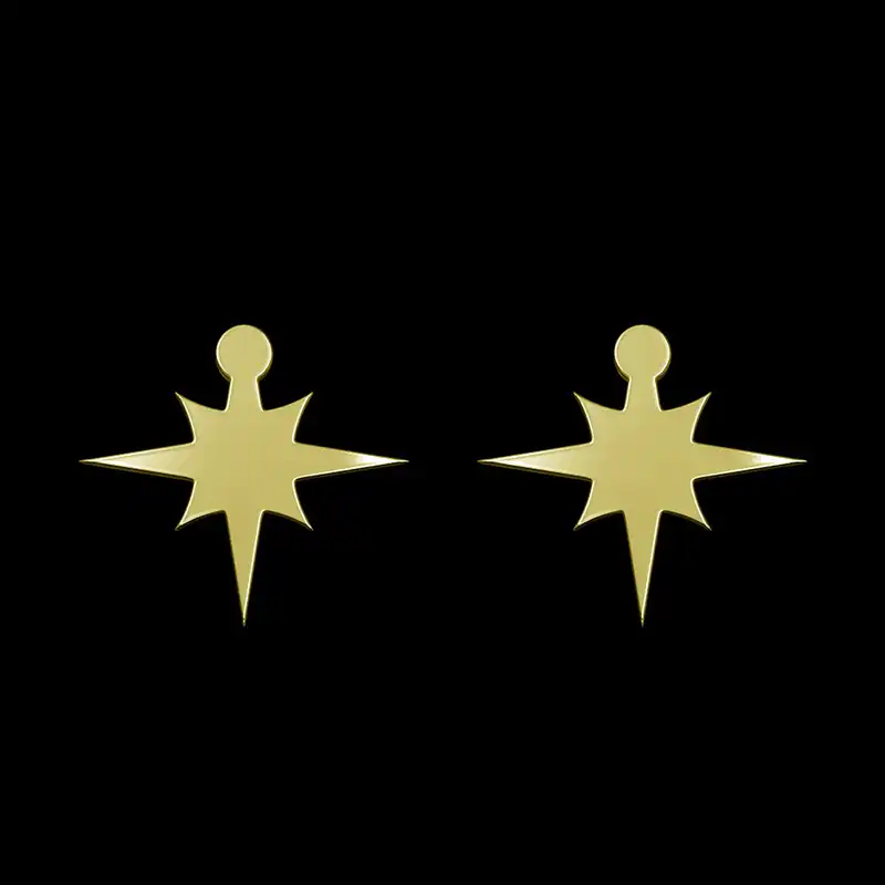 گوشواره طلا 18 عیار زنانه مدوپد مدل ستاره کد GA1-15543