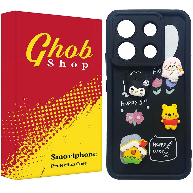 کاور قاب شاپ مدل سولید عروسکی طرح Cute مناسب برای گوشی موبایل شیائومی Redmi Note 13 Pro 4G / Poco M6 Pro 4G