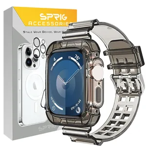 Sprig Clear Shock Band For Apple Watch Series SE 2022 Aluminum Case 44mm / SE 2021 Aluminum Case 44mm / Series 5 44mm / Series 6 44mm / SE 44mm