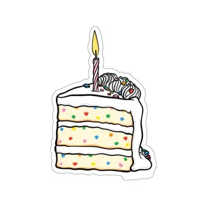 برچسب مدل استیکر ژله ای طرح کیک تولد