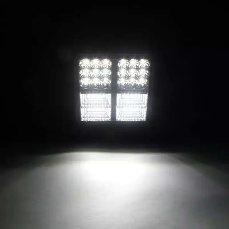 پروژکتور خودرو اچ اف دی مدل آفرودی طرح مربع 38 ال ای دی بسته دو عددی