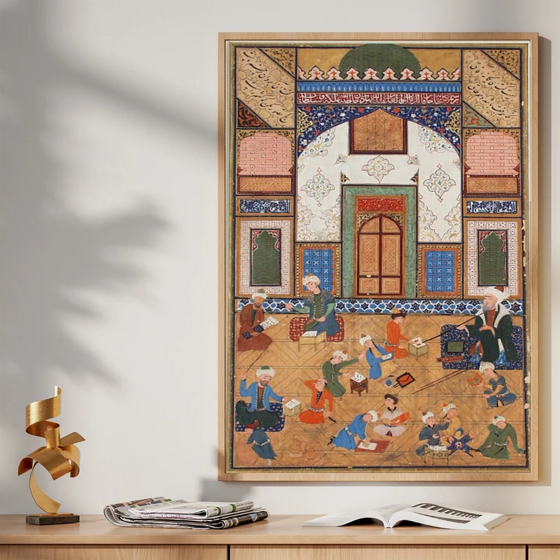 تابلو طرح نگاره سنتی مدل G00417 فریم کرم روشن