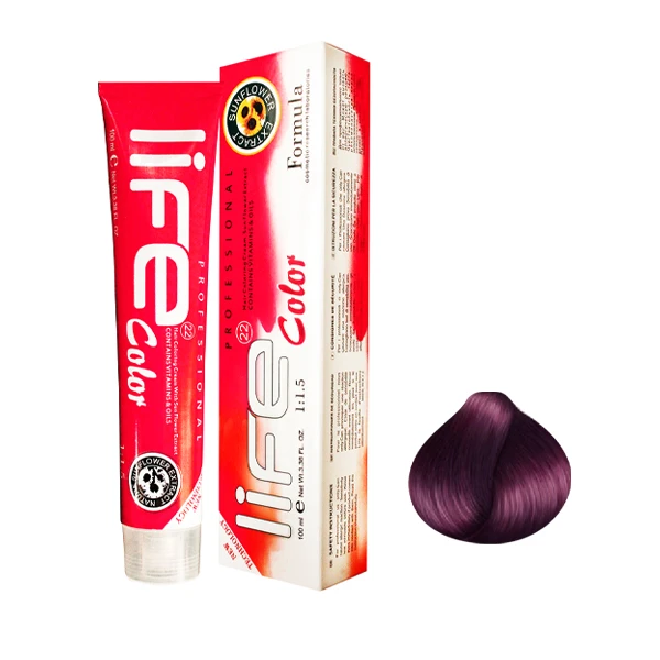 رنگ مو لایف شماره 4.99 حجم 100 میلی لیتر رنگ شرابی تیره