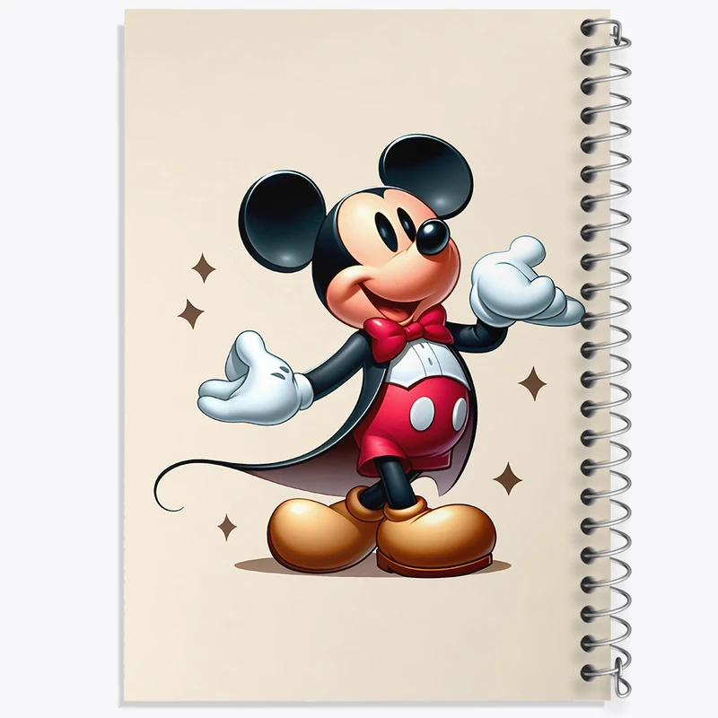 دفتر ژورنال نویسی 50 برگ خندالو مدل نقطه ای طرح میکی موس (Mickey mouse) کد F7495