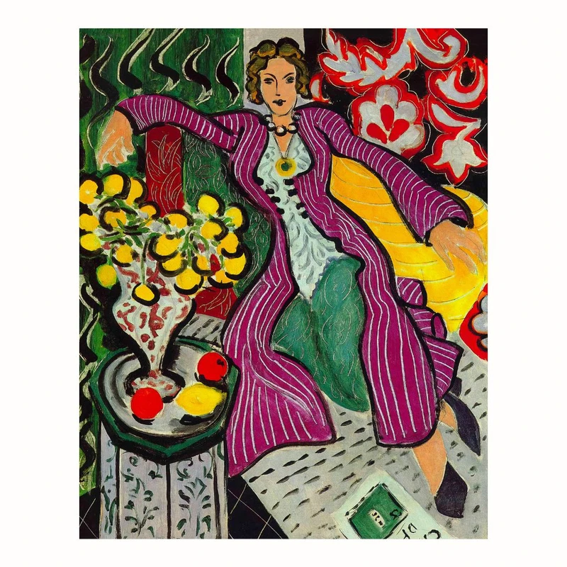 پوستر مدل مستر هنری ماتیس وینتیج - زنی در لباس ارغوان 