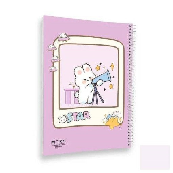 دفتر مشق 60 برگ پیتیکو مدل حاشیه دار طرح خرگوش دانشمند