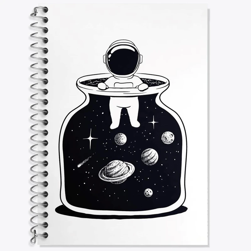 دفتر زبان 50 برگ خندالو مدل سه خط طرح فضایی کد 25160