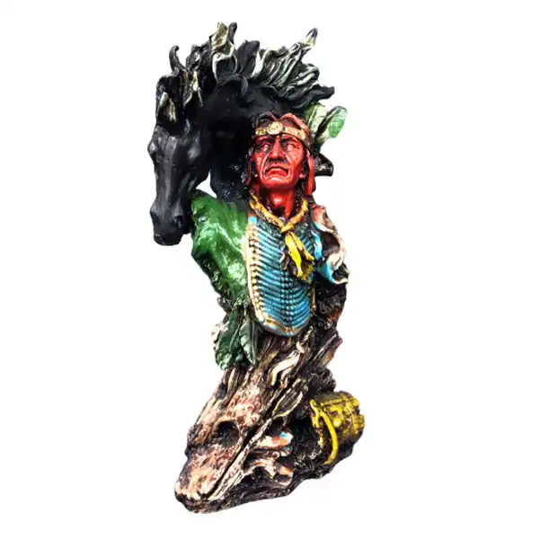 مجسمه مدل مرد سرخپوست و اسب کد 4