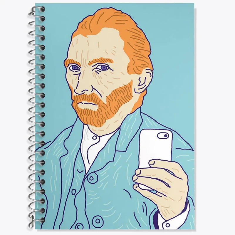 دفتر لغت 50 برگ خندالو مدل سلف پرتره ونگوگ کد 3733