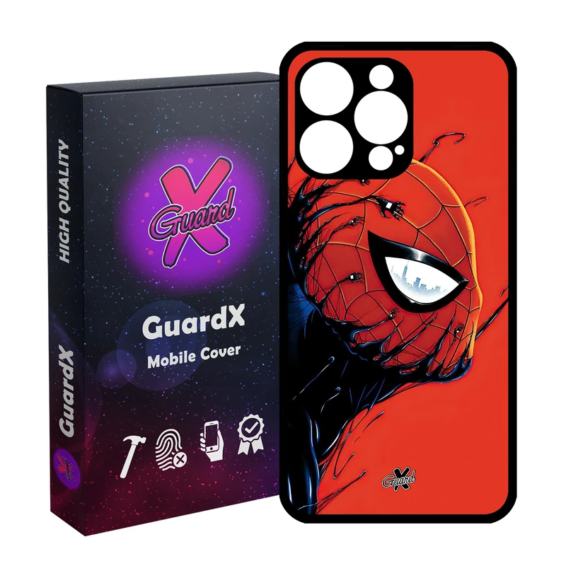 کاور گارد ایکس طرح مرد عنکبوتی مدل قاب Glass10566 مناسب برای گوشی موبایل اپل iPhone 15 Pro Max