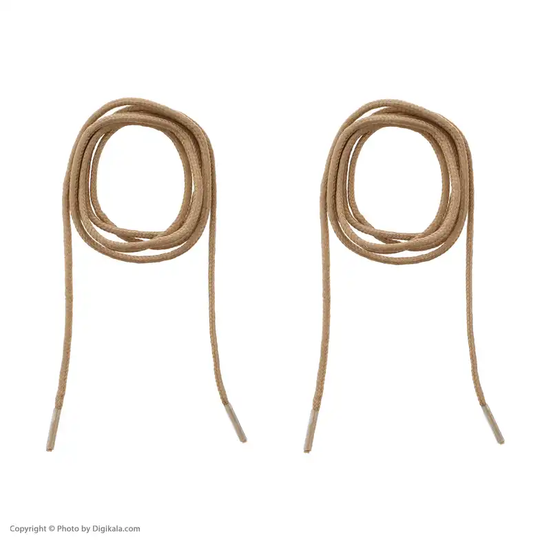 بند کفش مدل 100 رنگ قهوه‌ای روشن بسته 2 عددی