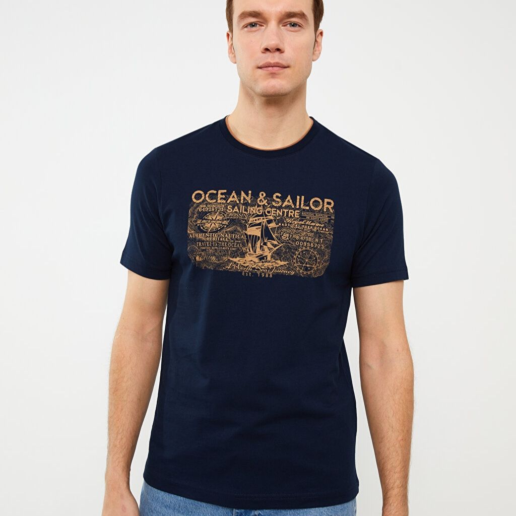 تی شرت آستین کوتاه مردانه ال سی وایکیکی مدل OCEAN SAILOR -  - 5