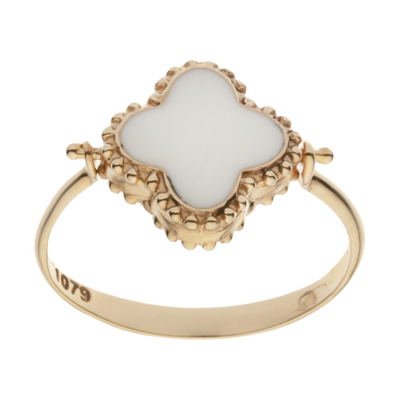 انگشتر طلا 18 عیار زنانه با طرح ونکلیف آرپلز مایا ماهک مدل MR0603 سایز 55