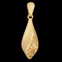 آویز گردنبند طلا 18 عیار زنانه طلای مستجابی مدل آوا مخروطی کد 3683