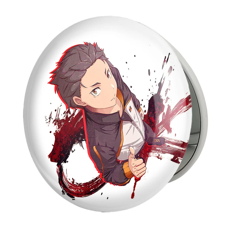 آینه جیبی خندالو طرح ناتسوکی سوبارو انیمه ری زیرو ReZero  مدل تاشو کد 12855 