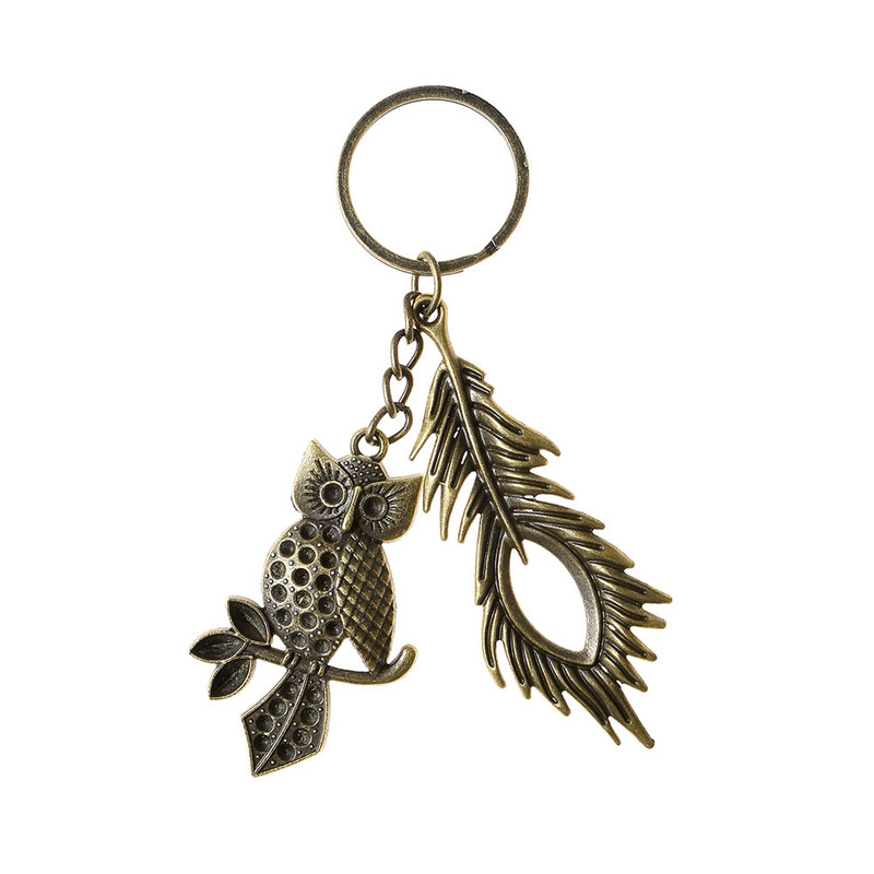 جاکلیدی زنانه دلنار گالری مدل جغد و پر سرخپوستی