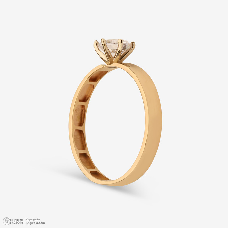 انگشتر طلا 18 عیار زنانه گلدم مدل R347019 سایز 53