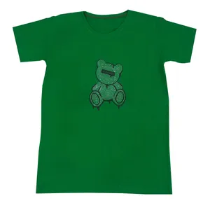 تی شرت آستین کوتاه زنانه مدل خرسی رنگ سبز روشن