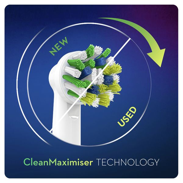 سری یدک مسواک برقی اورال-بی مدل Cross Action Clean Maximiser بسته 6 عددی -  - 8