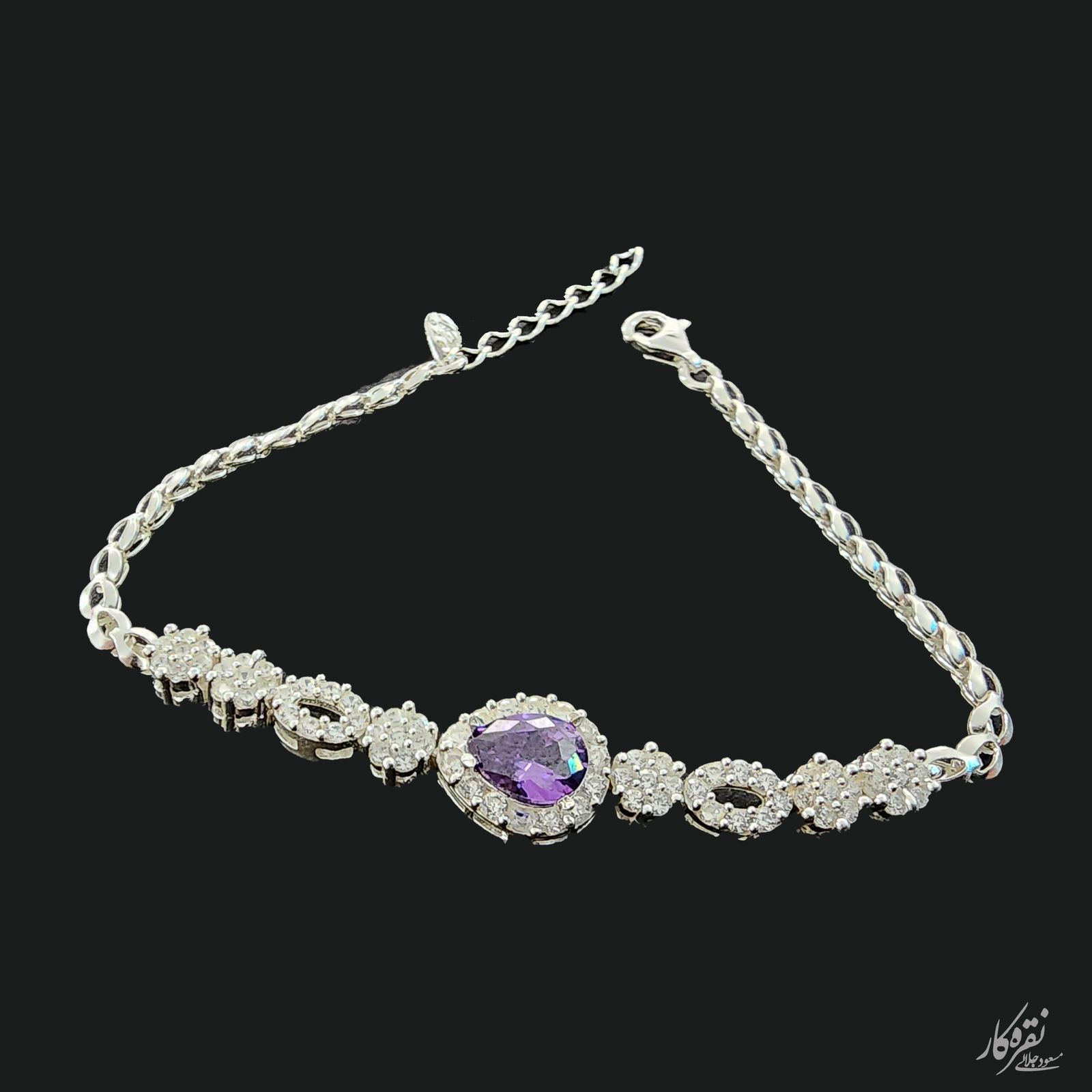 دستبند نقره زنانه مسعود جلالی نقره کار مدل 30611 -  - 2