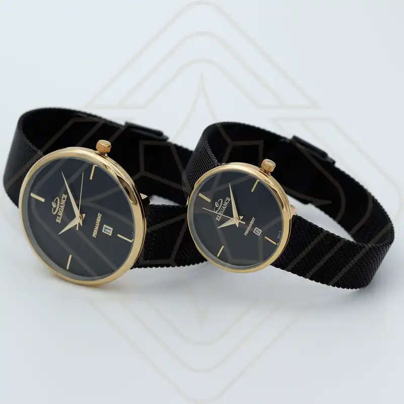 ست ساعت مچی عقربه ای  زنانه و مردانه الگانس مدل Permanent کد WS-70