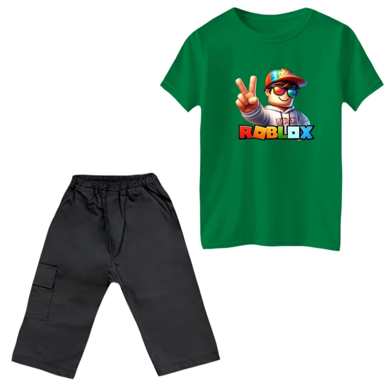 ست تی‌شرت و شلوارک پسرانه مدل روبلکس کد 6